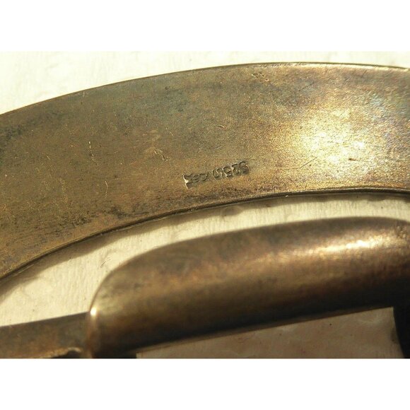 Antique Signed David Andersen Sterling Silver Blue Enamel Belt Buckle Early Mark - Picture 2 of 6